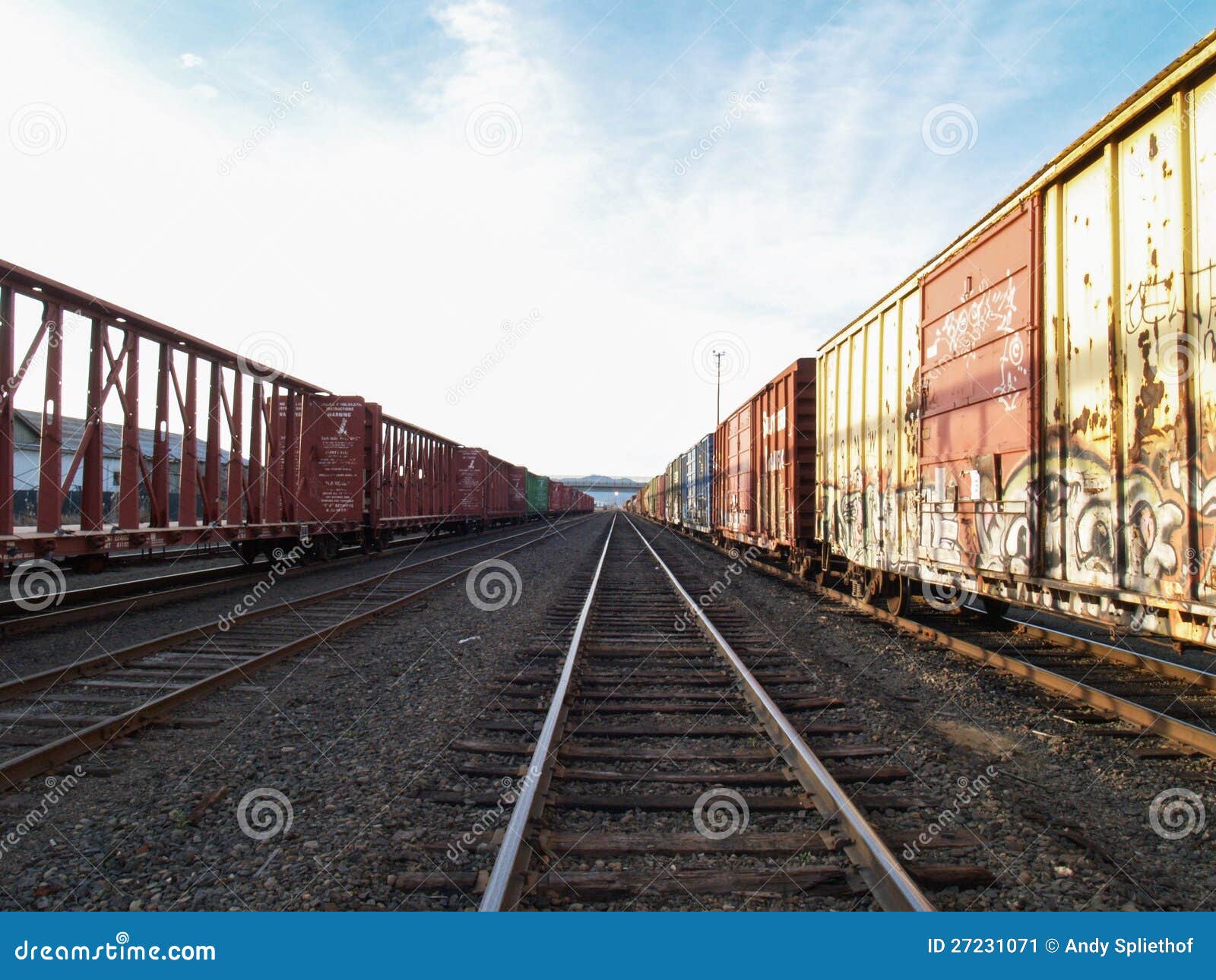 Rail cars on the track stock image. Image of spring, travel 27231071