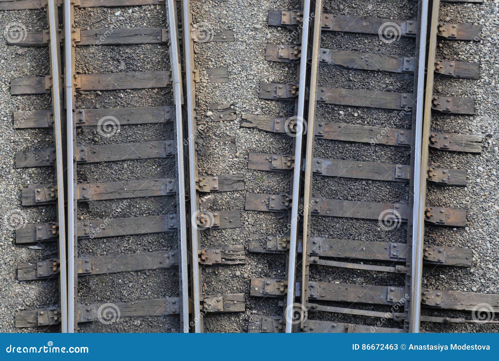 rail road high angle view rals pebbles