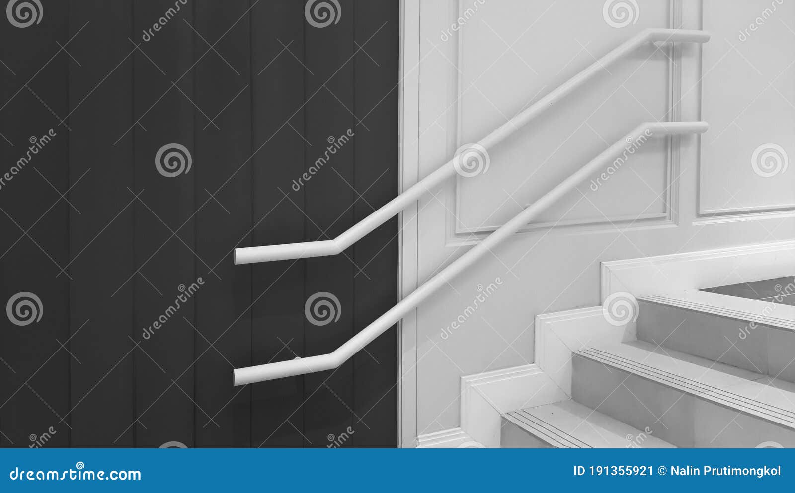 railing attached to the wall with copy space