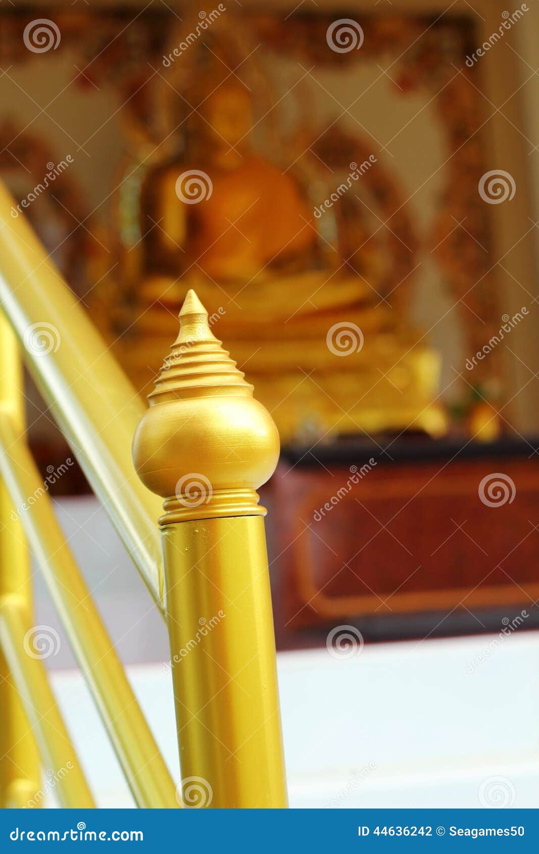 Railing Golden Temple in Thailand. Stock Photo Image of balustrade