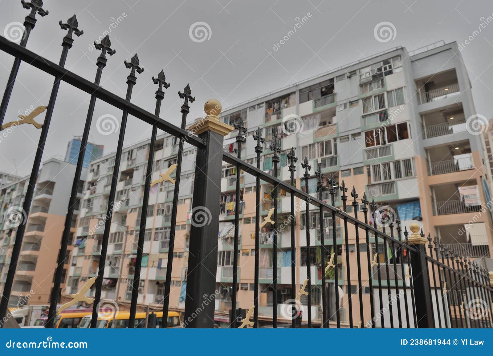 The Railing , Outside the Apartment, Hong Kong 10 Jan 2022 Stock Photo