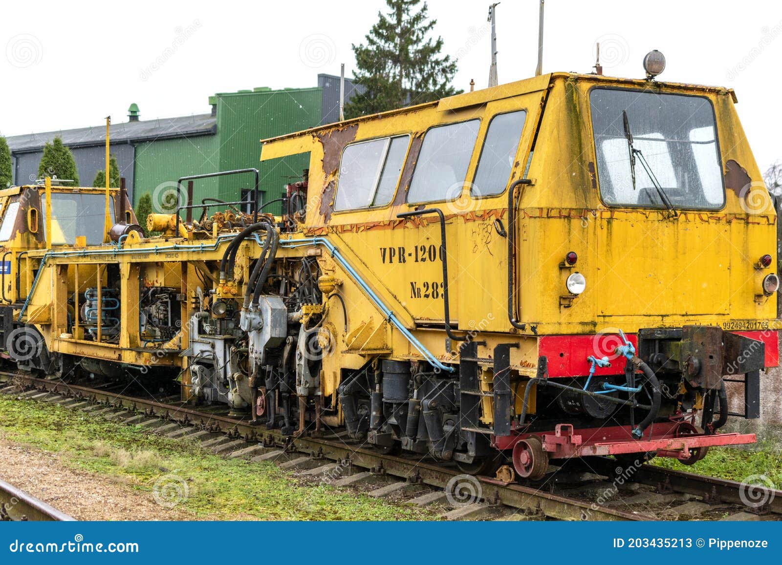 Railroad Ballast Tamping Machine VPR1200. Editorial Stock Photo