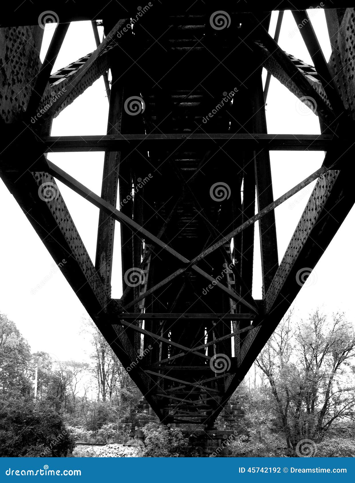 Railroad bridge stock photo. Image of blackandwhite, railroad 45742192