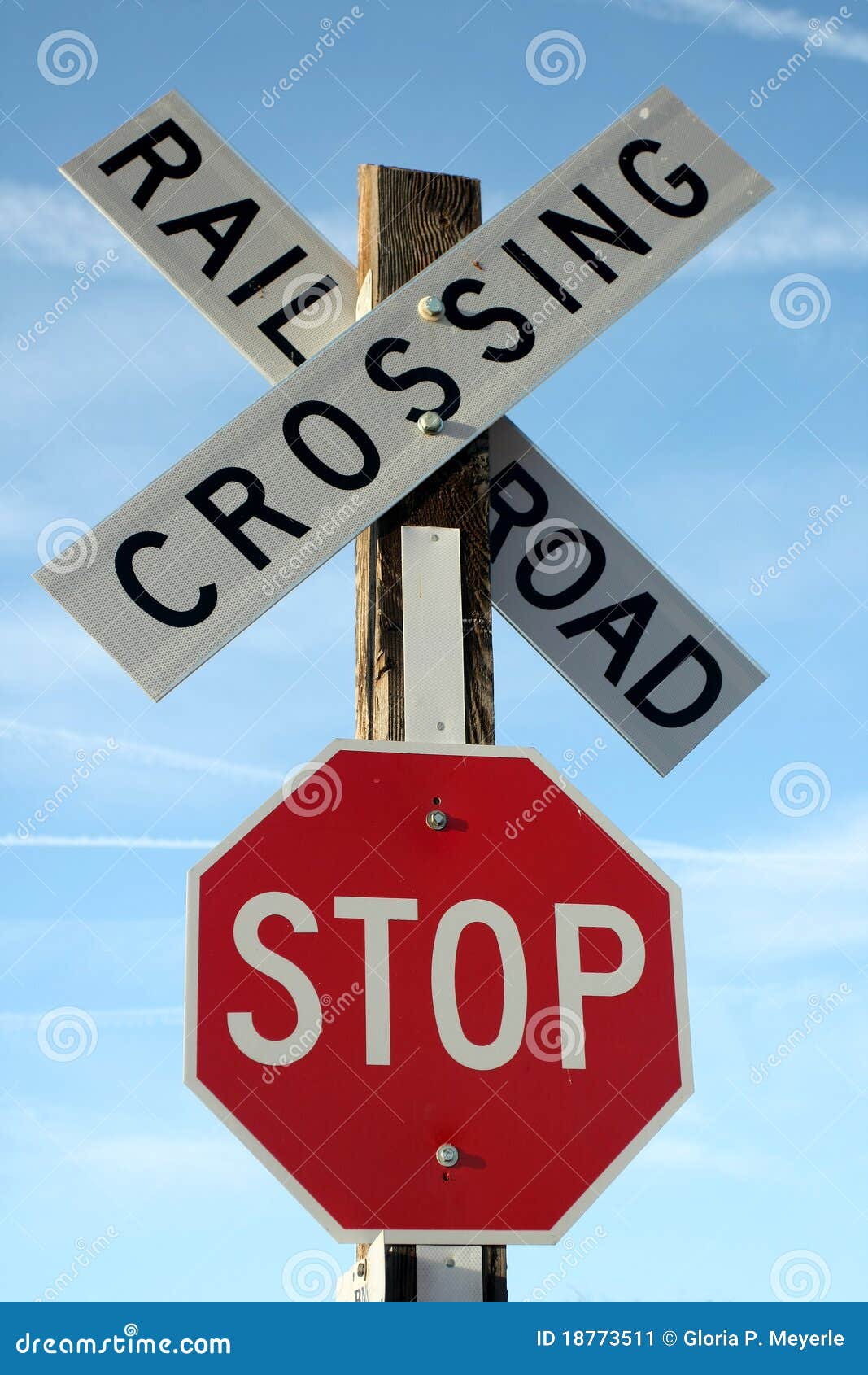 railroad crossing stop sign
