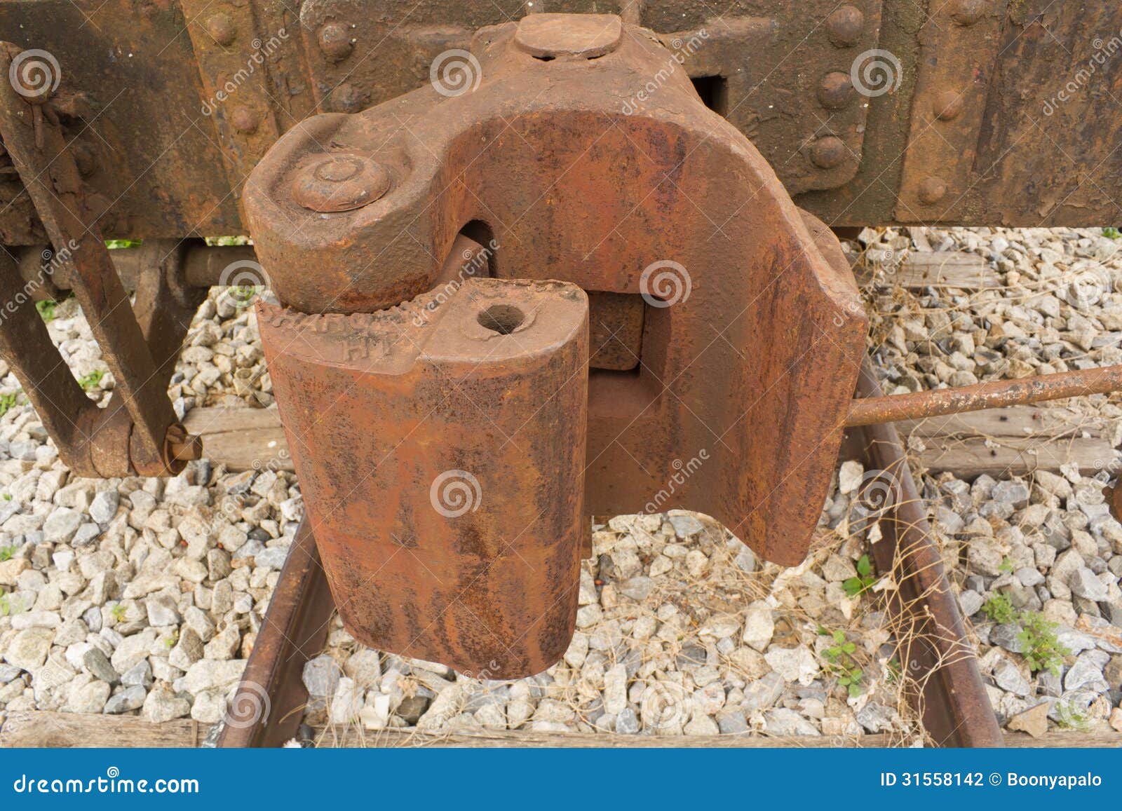 Railroad Freight Train Couplings Stock Photo Image of closeup