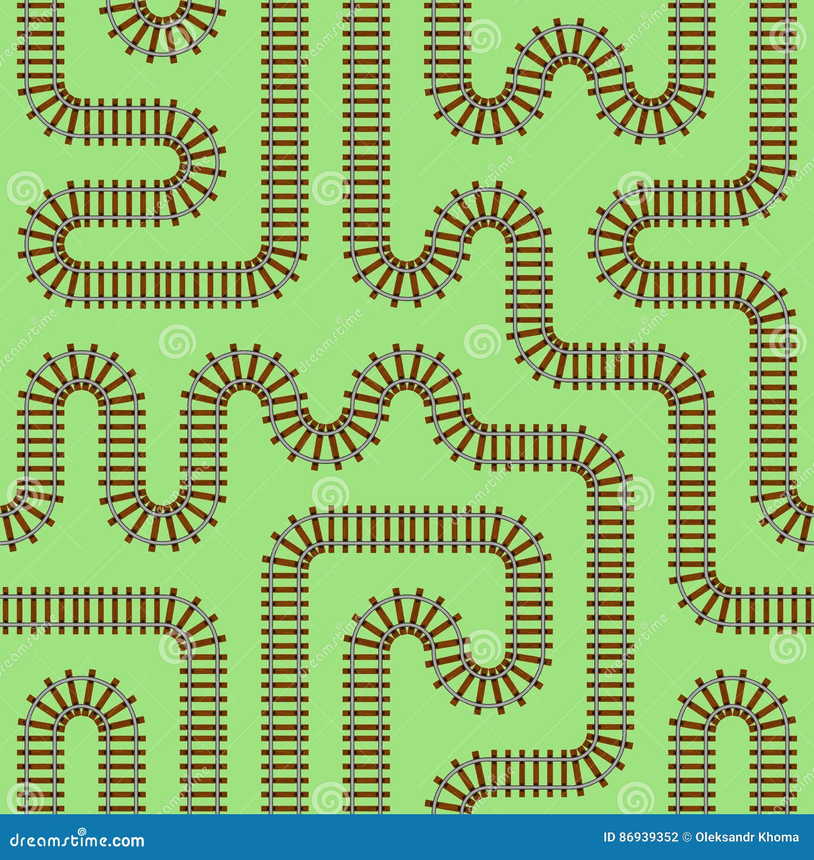 Railroad seamless pattern stock vector. Illustration of endless 86939352