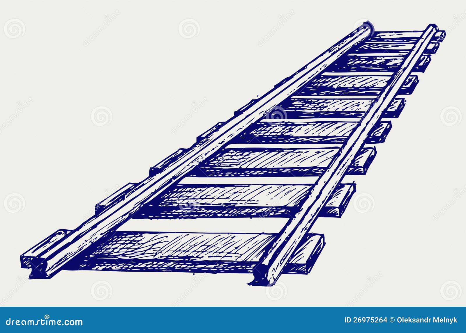 Railroad sketch stock vector. Illustration of road, rail - 26975264