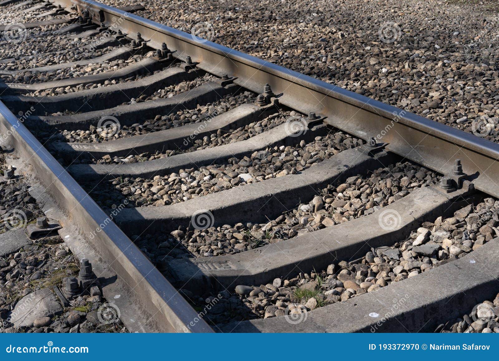 Railroad Track on the Ground Stock Photo Image of steel, rail 193372970