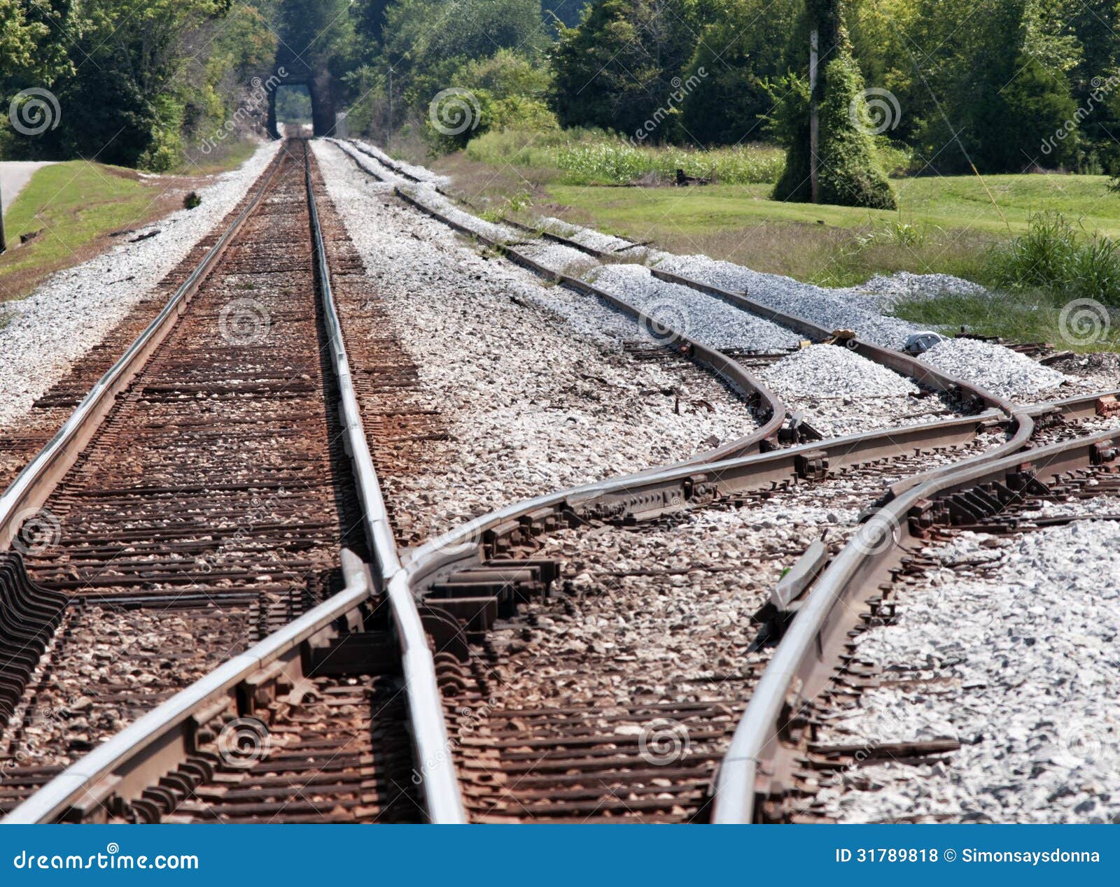 Railroad track stock photo. Image of crossing, travel 31789818