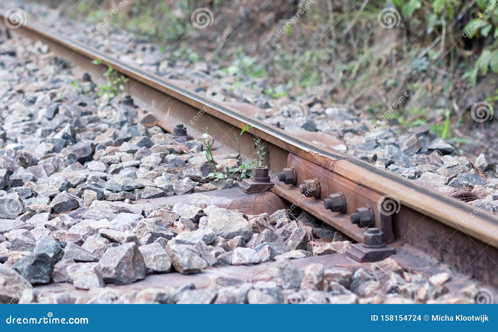 railroad tracks for train in intersting perspective