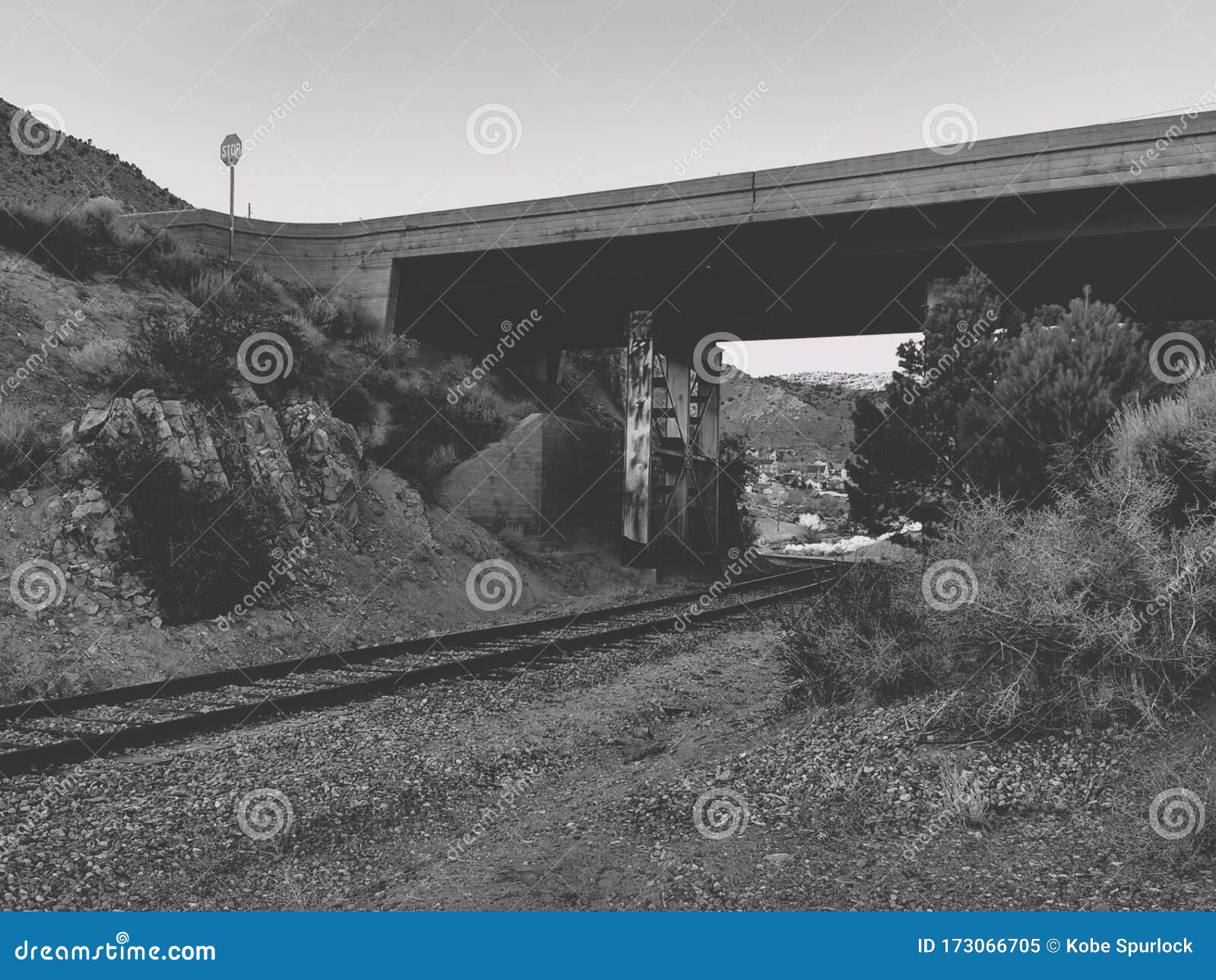 Railroad Tracks in Virginia City Stock Image Image of city, black