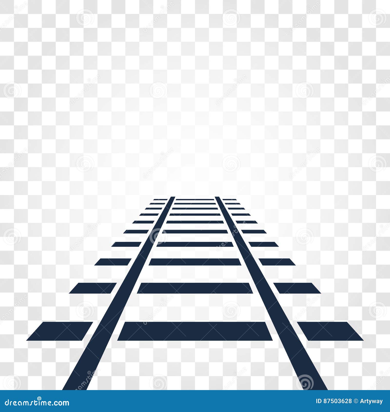 Rails, Railway Top View, Ladder Elements Vector Illustrations on