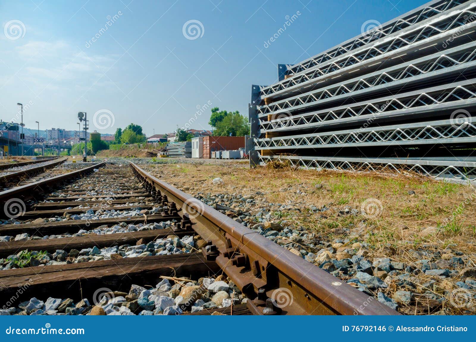 Railway construction yard stock photo. Image of public 76792146
