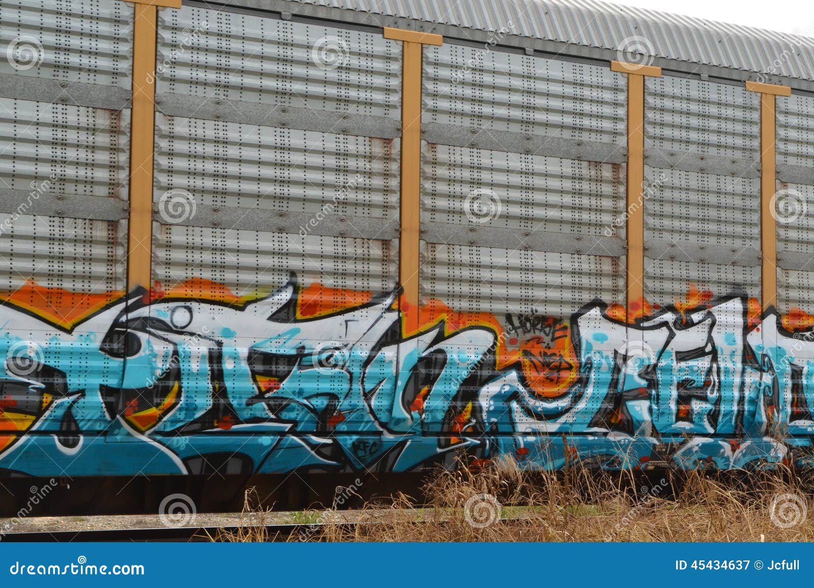 Railway Freight Car Graffiti Editorial Photography Image of urban