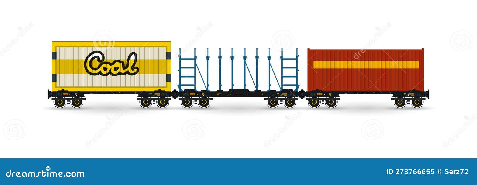 Railway freight wagons stock illustration. Illustration of