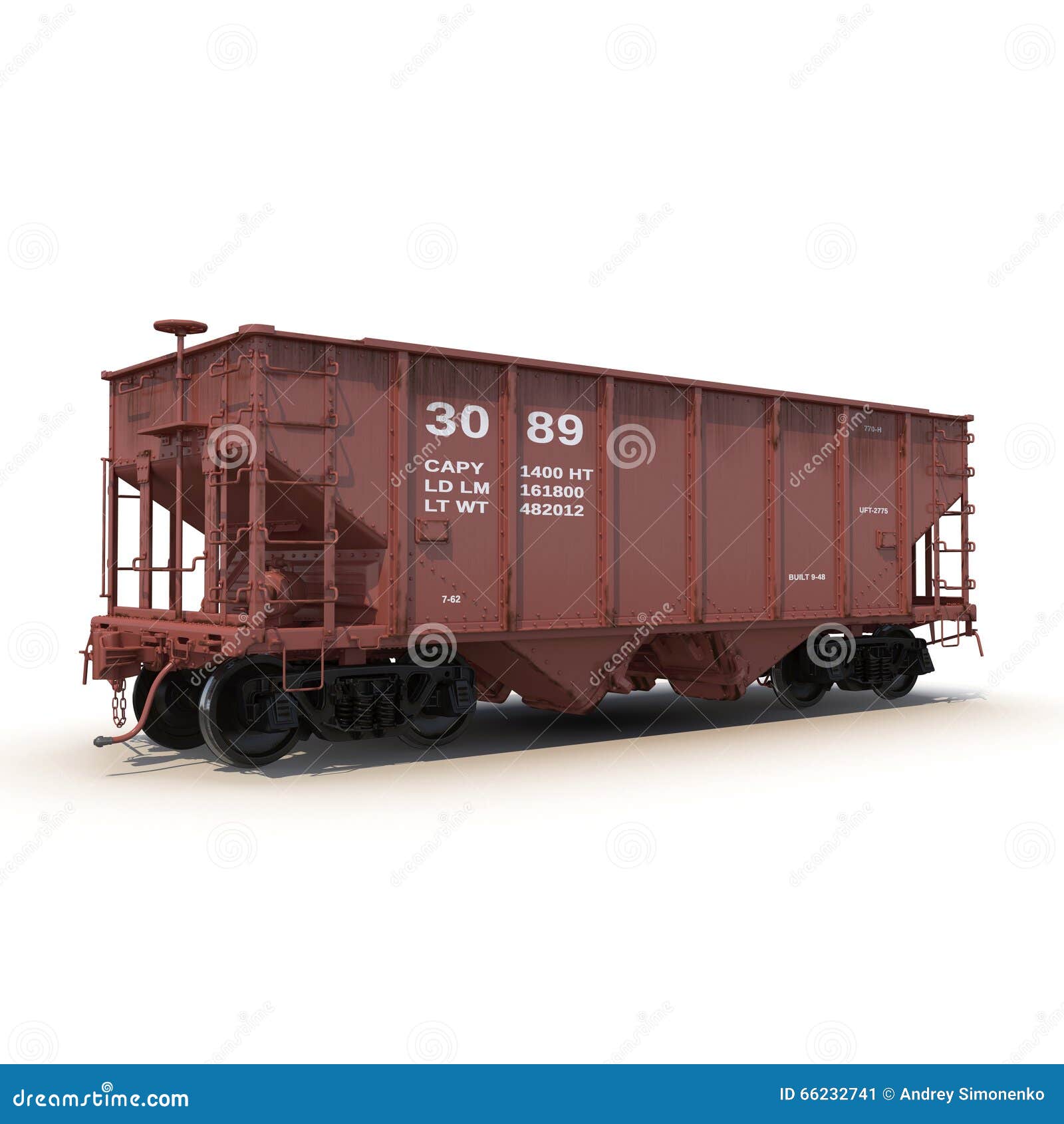 Railway Hopper Car On White Background Stock Illustration