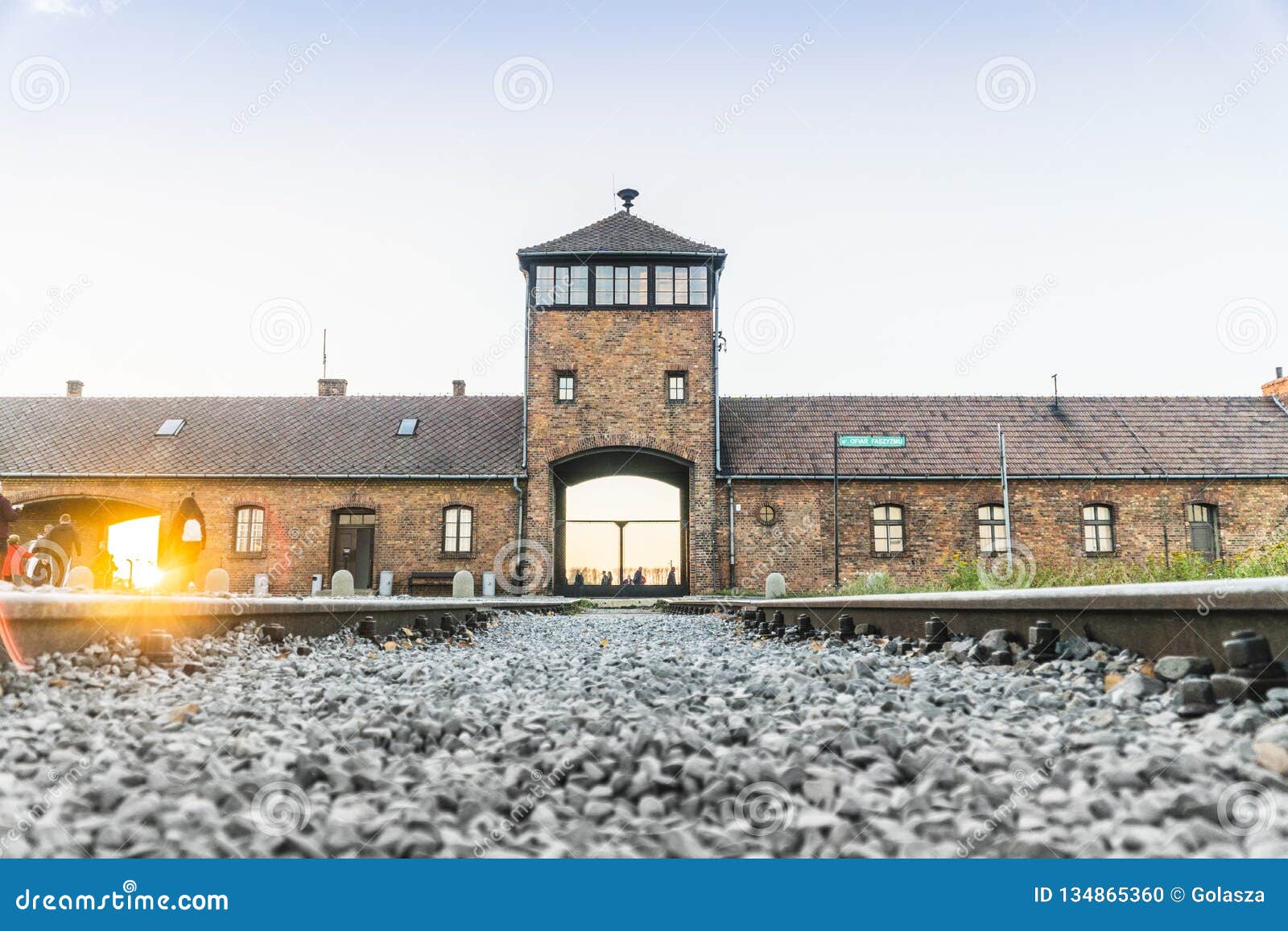 Railway Leading To Main Entrance Of Auschwitz Birkenau