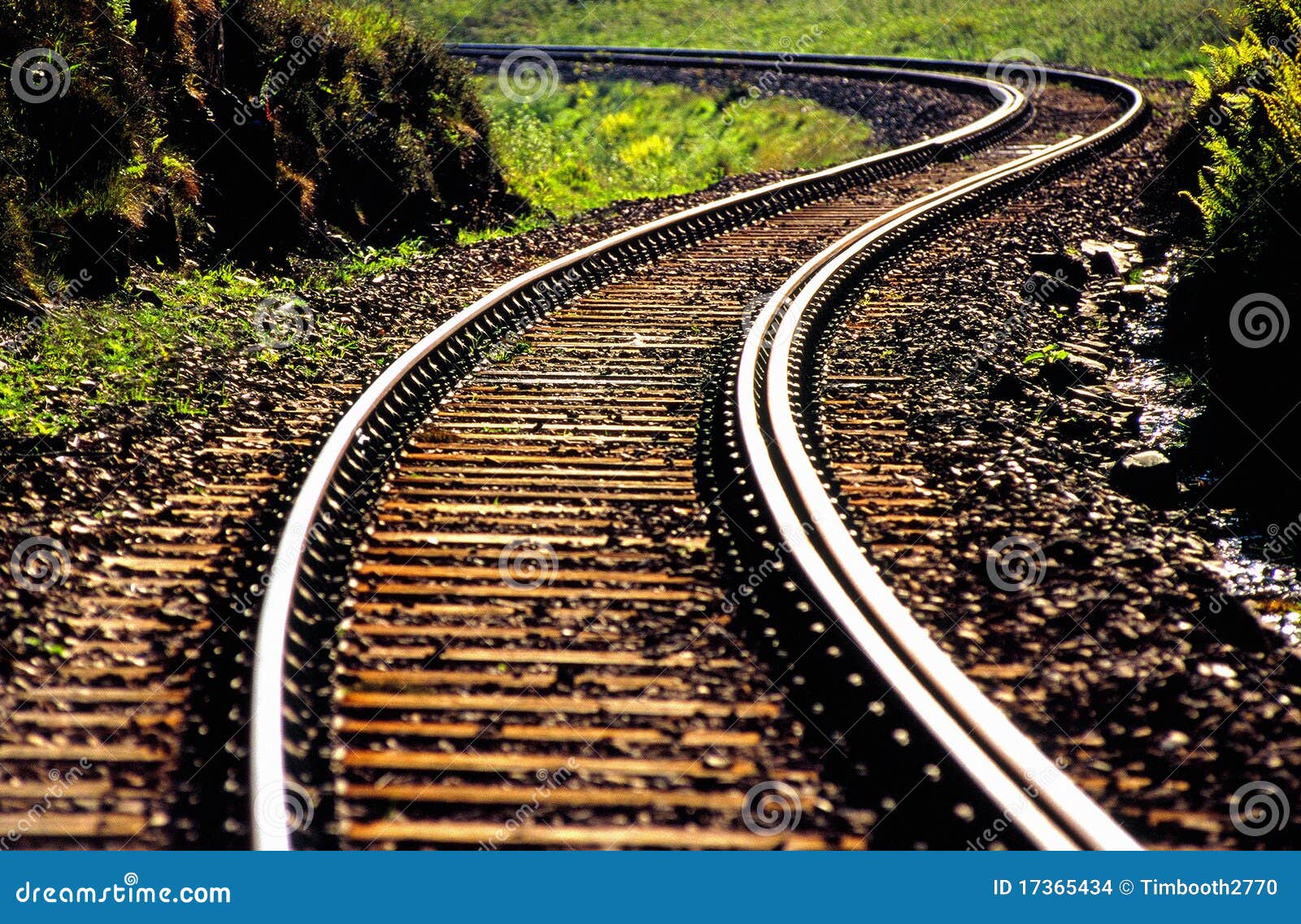 Railway Line Snaking into Distance Stock Photo Image of abstract