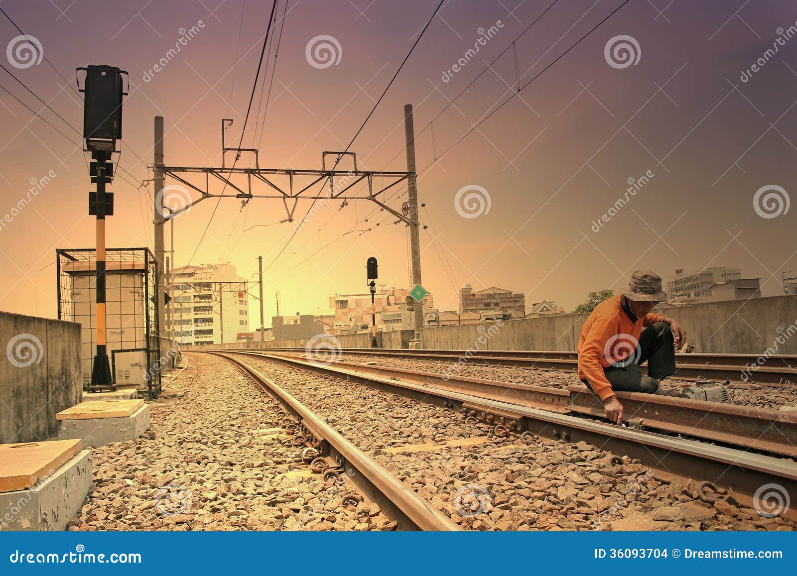 Railway Tracks Stretching Away Stock Image - Image of 