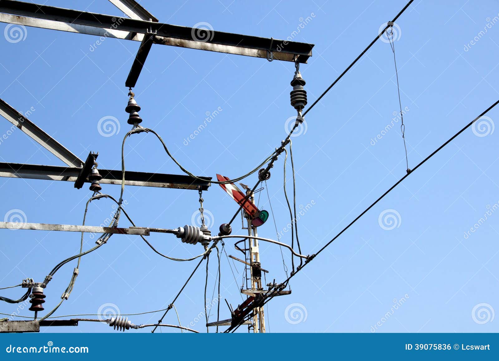 Railway Power Lines Powering Electric Trains Stock Photo Image of