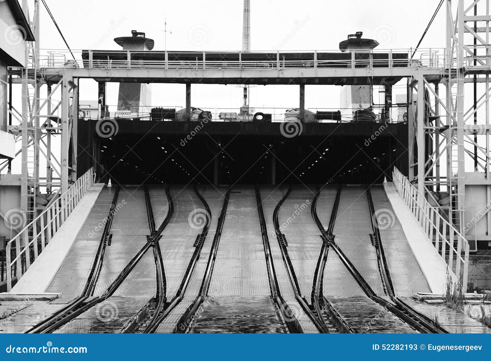Railway Ramp for Loading Industrial RoRo Ships Stock Image Image of