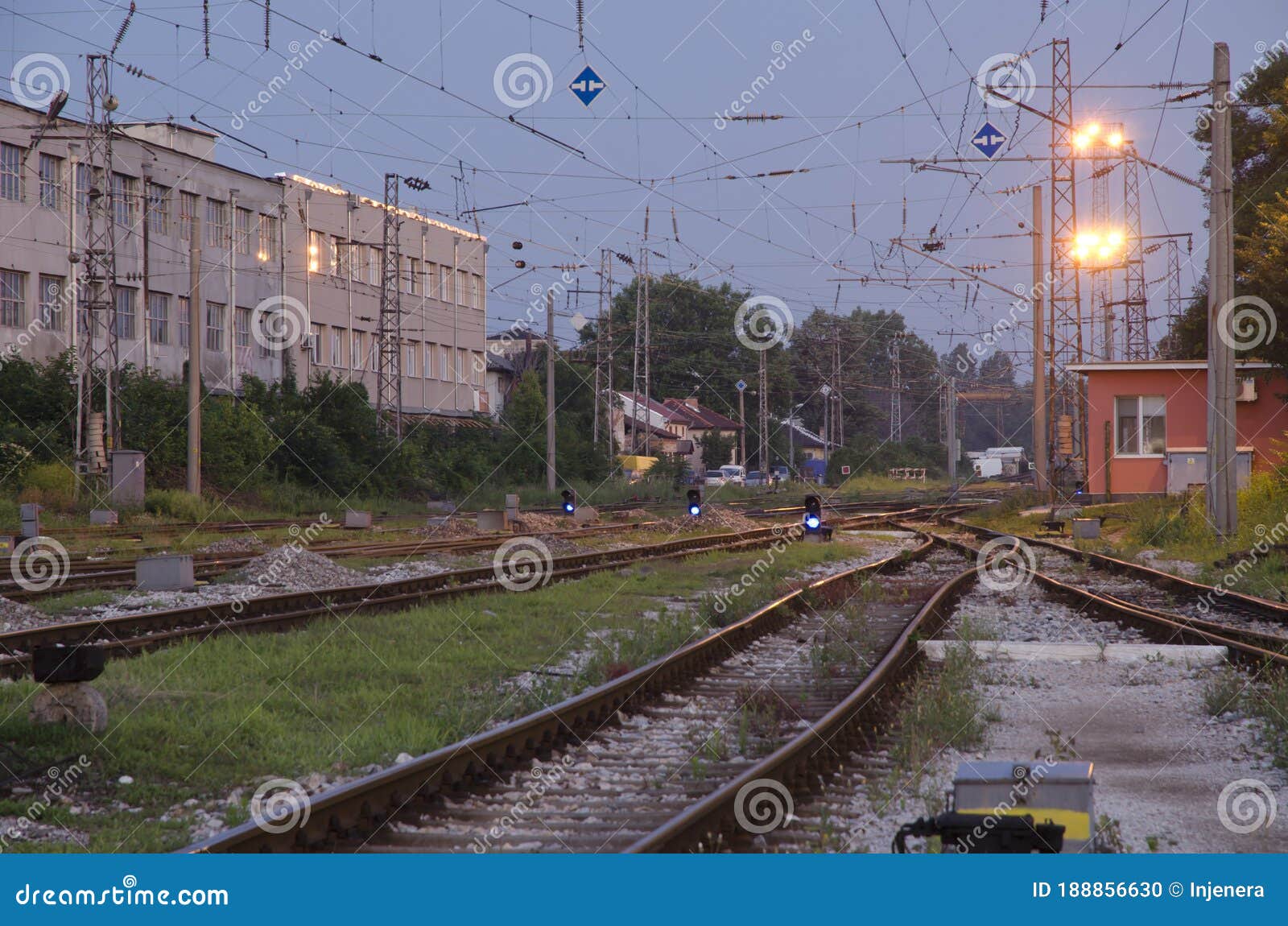 Railway Signal with Blue Light Editorial Image Image of drive