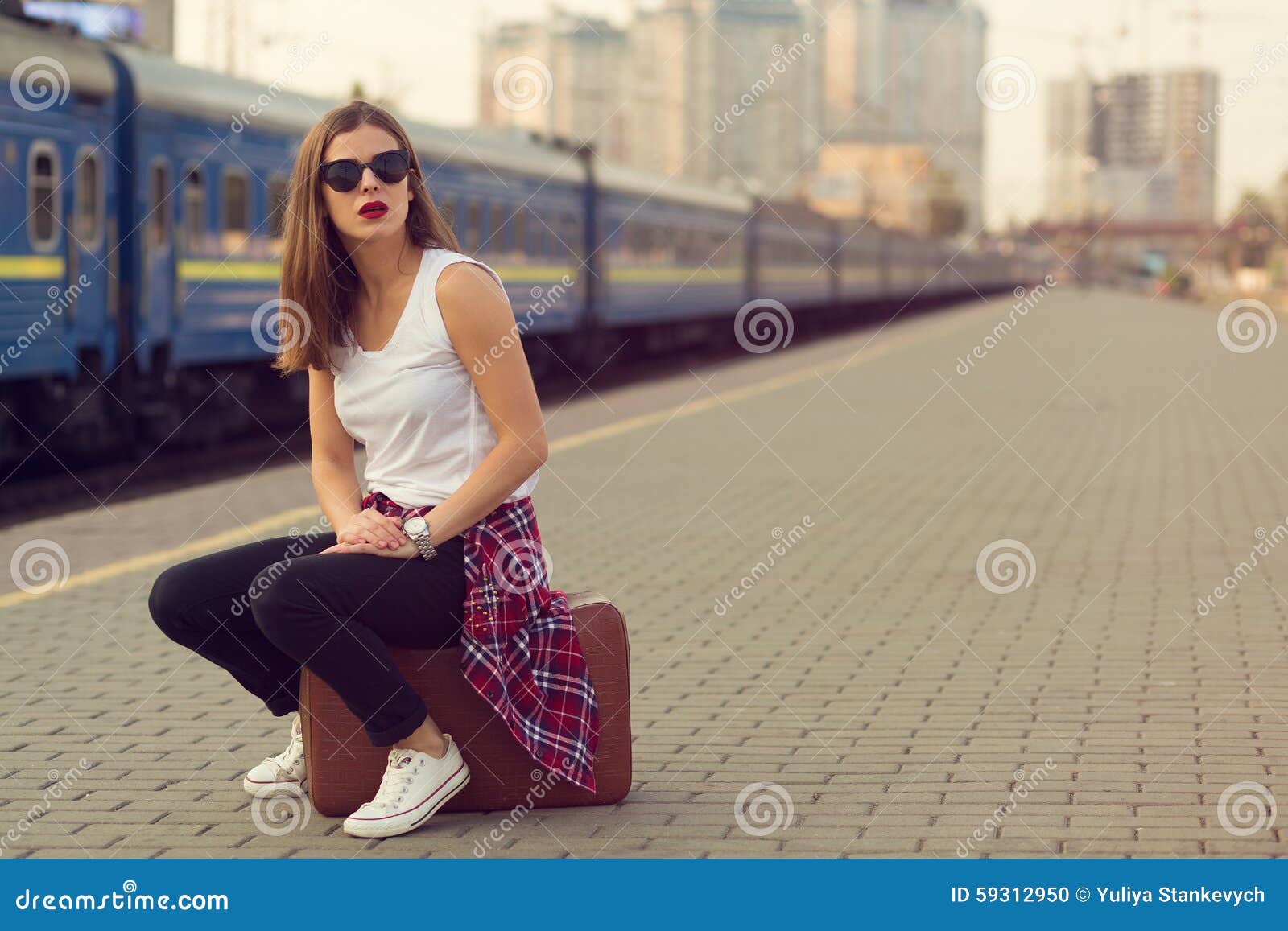 Railway station stock photo. Image of jeans, railway - 59312950