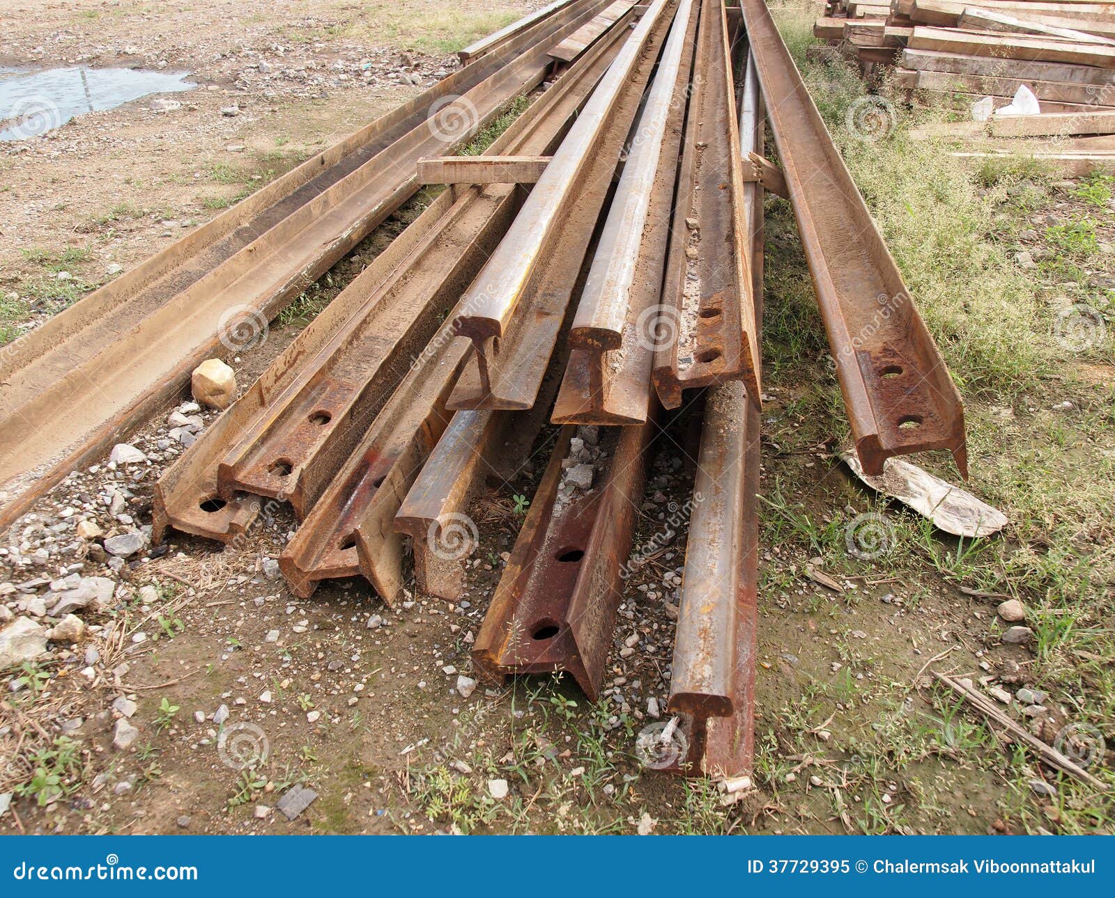 Railway steel beams stock image. Image of rusted, repairs 37729395