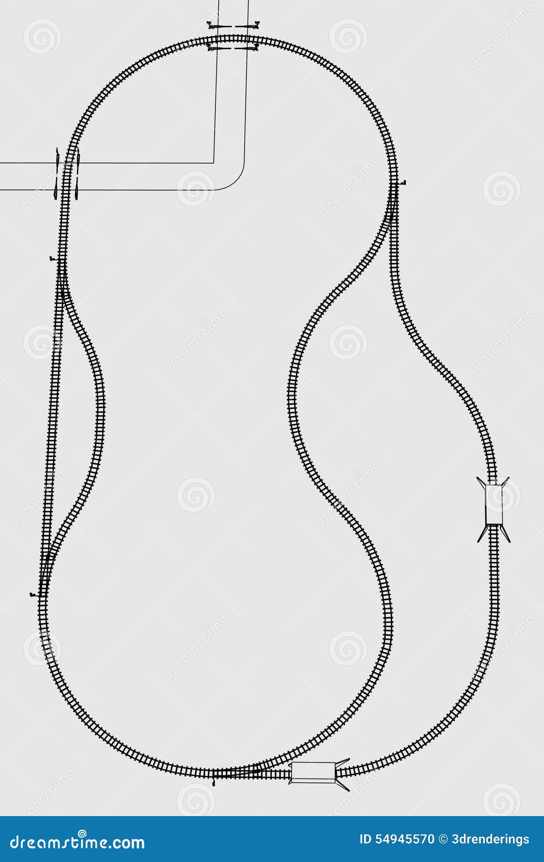 Railway track stock illustration. Illustration of transport 54945570