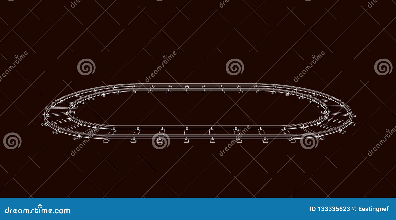 Download Railway Track Frame. Vector Outline Illustration Stock ...