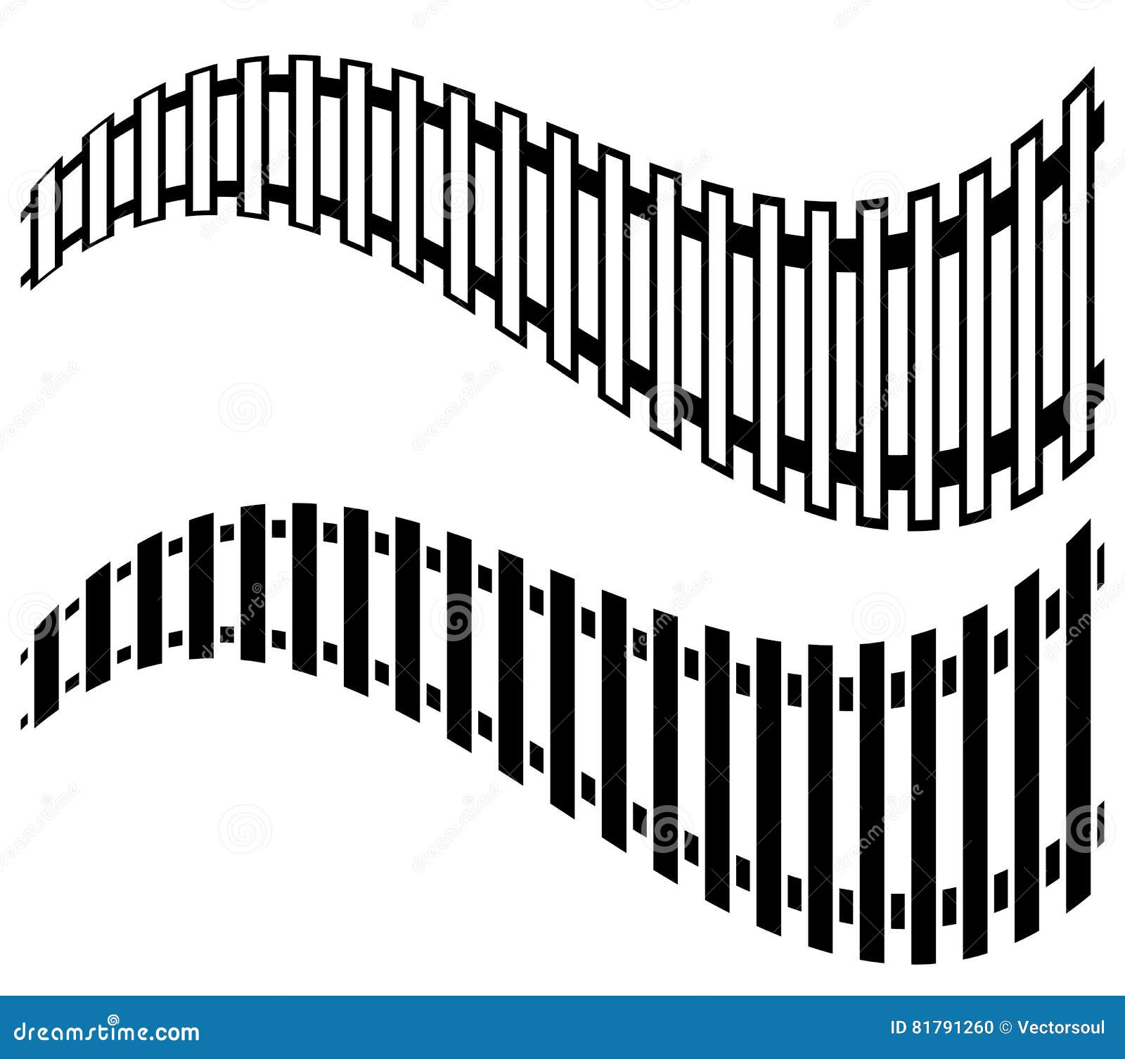 Railway Track with 2 Version. Subway, Tram Tracks Stock Vector ...