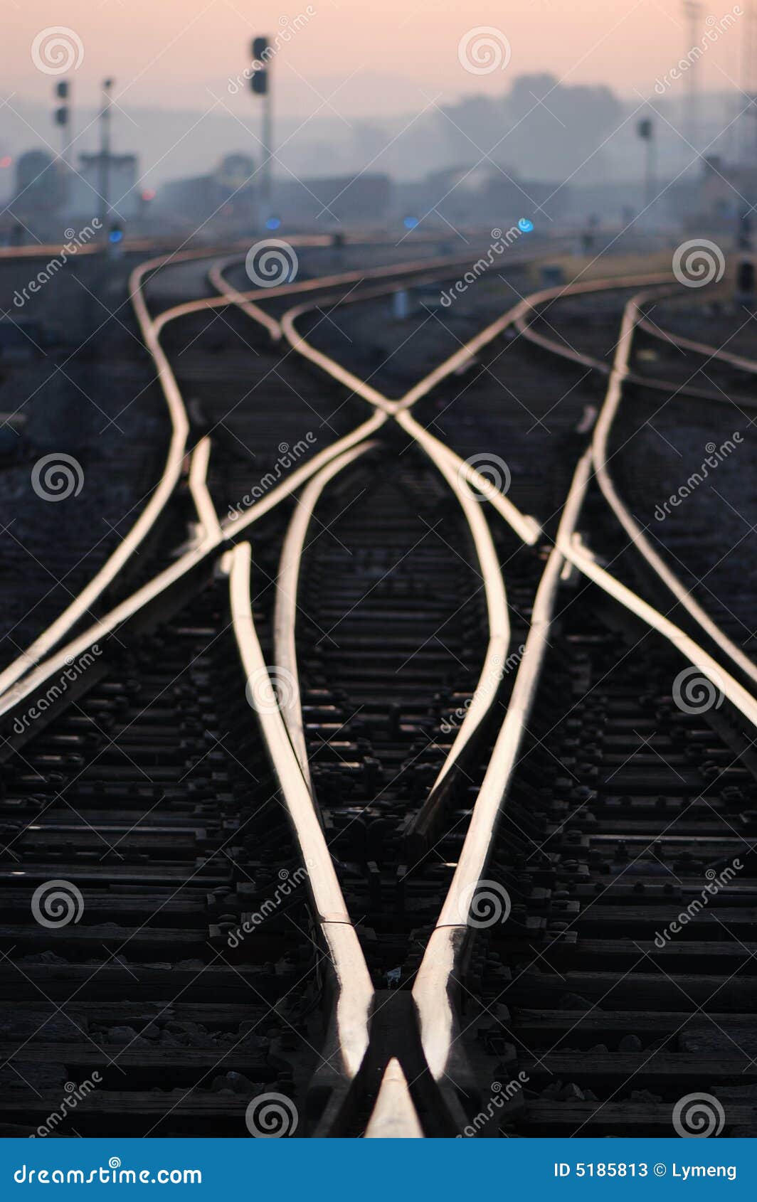 railway tracks in dawn