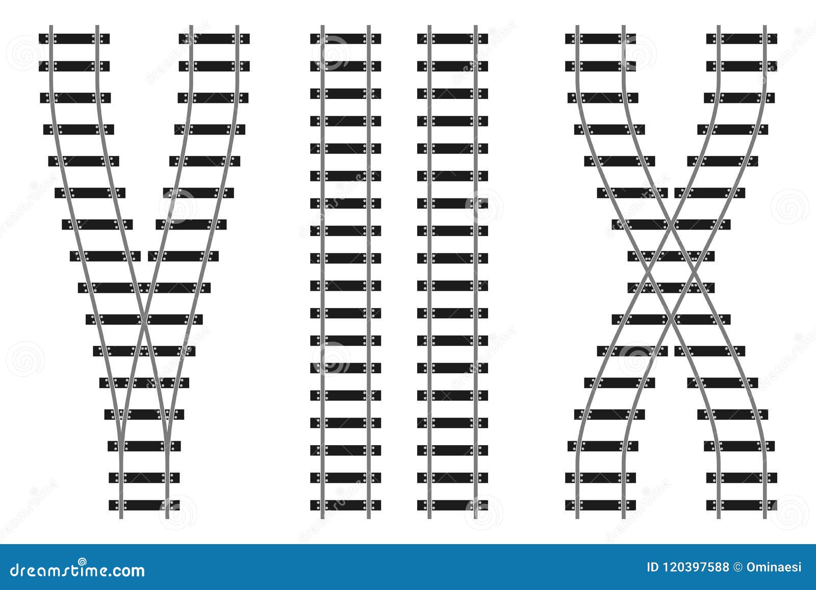 Railway Train Road Rails Constructor Elements Vector Illustration Stock Railway Train Road Rails Constructor Elements Vector Illustration Stock