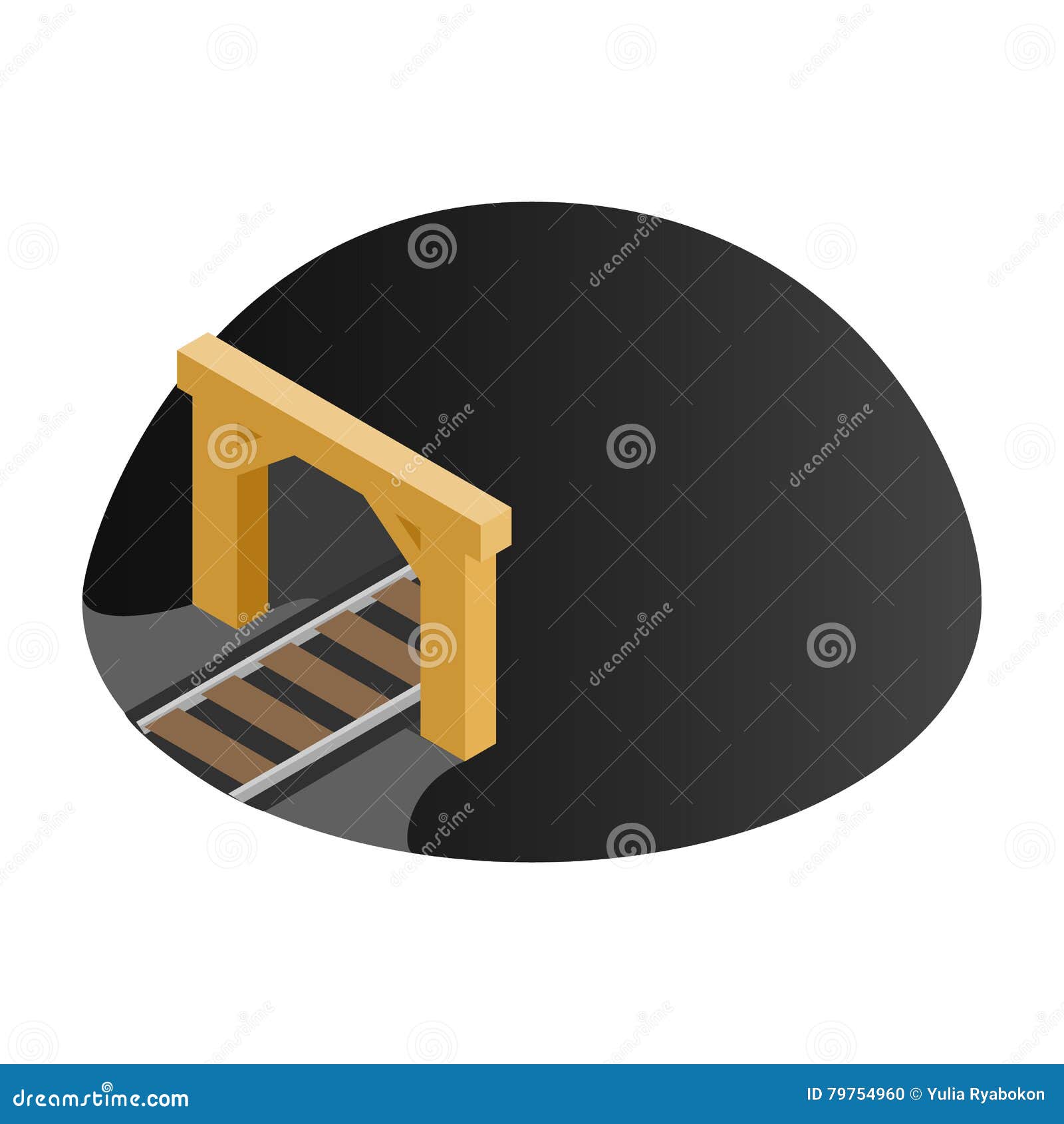Railway Tunnel 3d Isometric Icon Stock Vector - Illustration of tourism ...