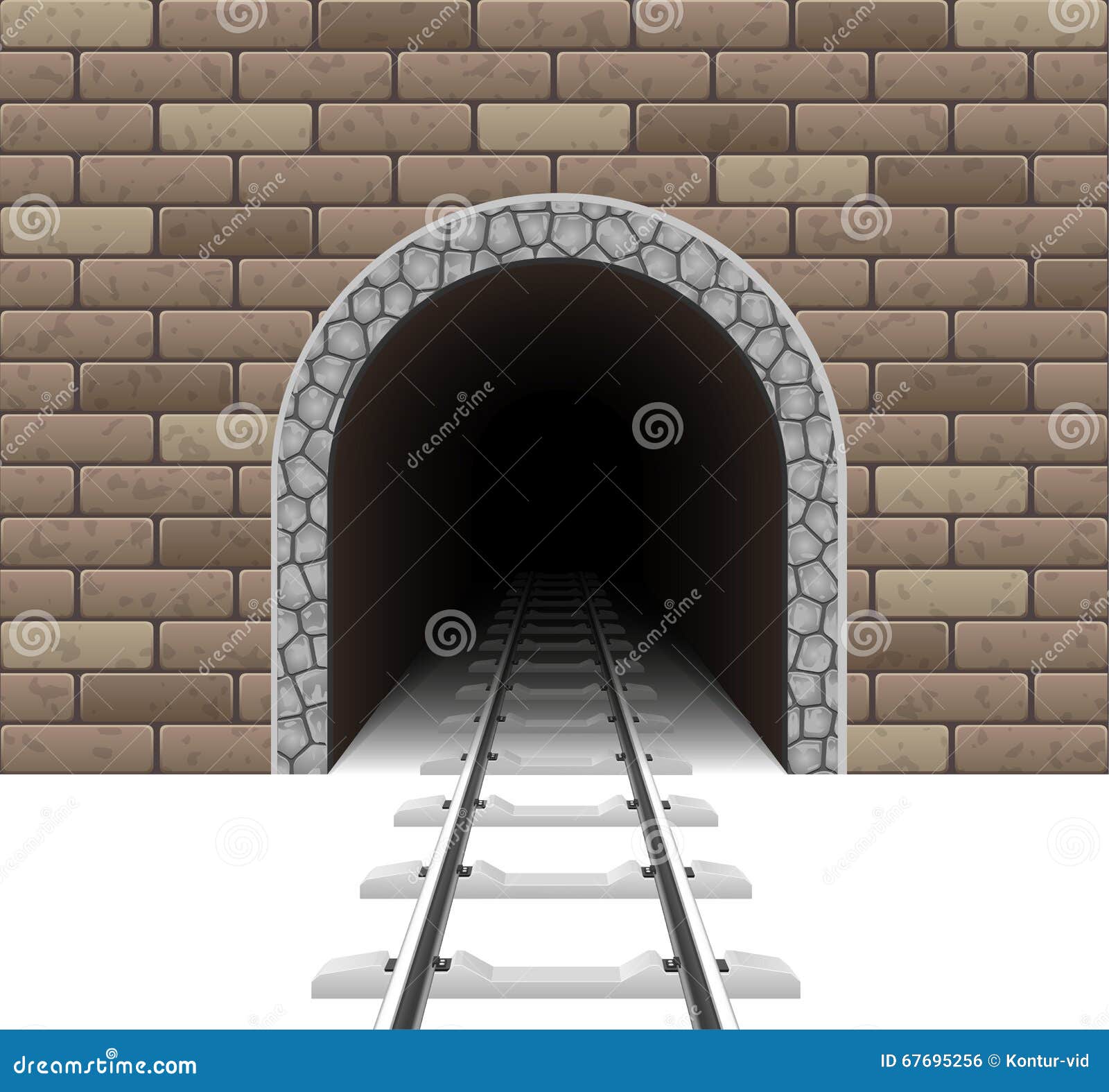 Railway Tunnel Vector Illustration Stock Vector Illustration of speed, motion 67695256