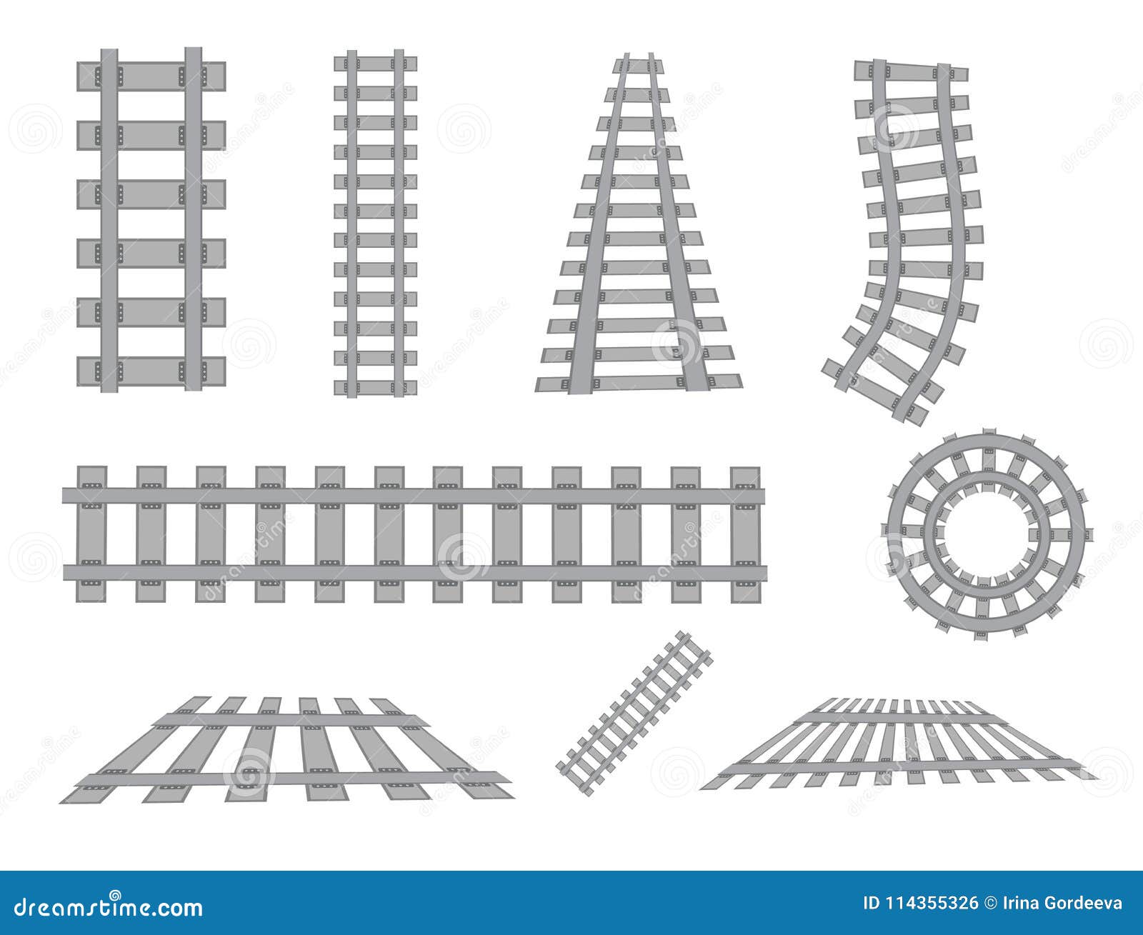 Railway Vector Template. Set of Railroads Isolated. Stock Vector Railway Vector Template. Set of Railroads Isolated. Stock Vector