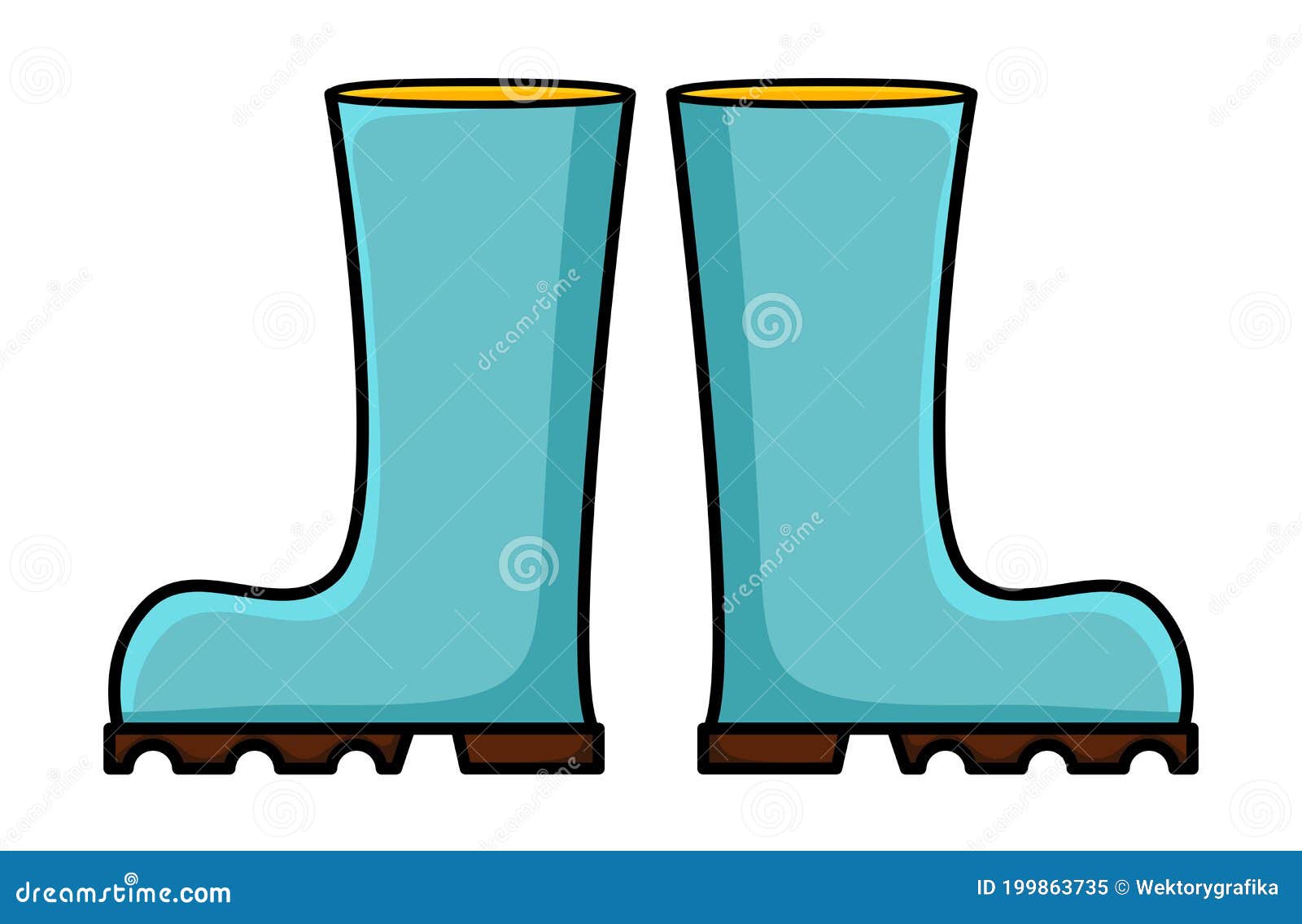 Rain Boot Set Vector Clip Art. Wellington Boots Cartoon Illustration ...