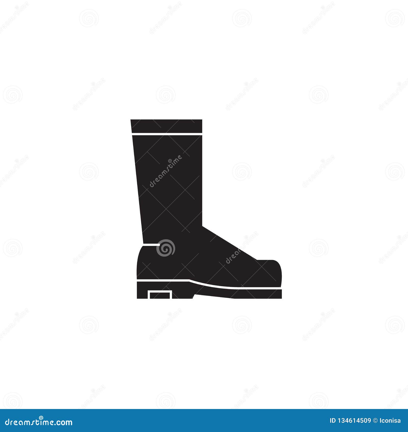 Rain Boots Black Vector Concept Icon. Rain Boots Flat Illustration ...