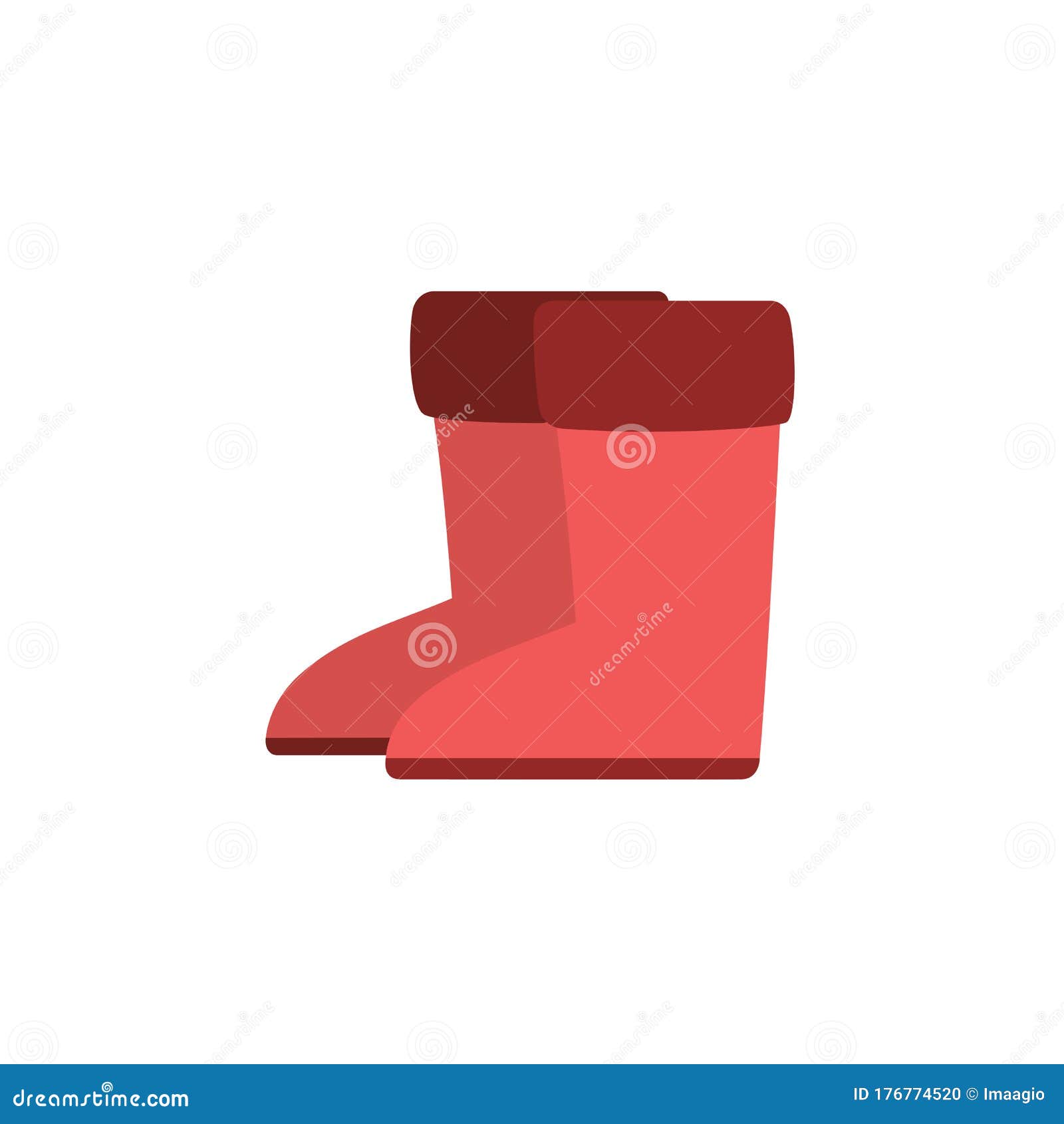 Rain Boots. Flat Color Icon. Winter Footwear Vector Illustration Stock ...