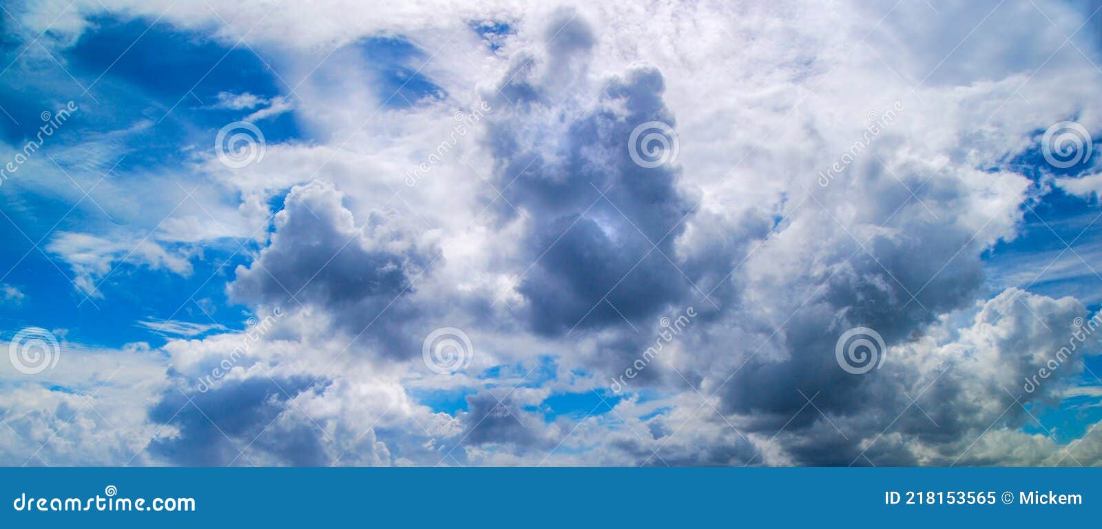 banner panorama storm clouds gather against blue sky