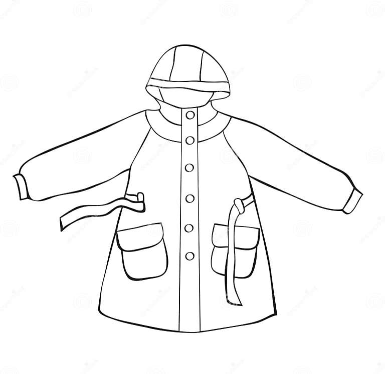 Rain coat stock vector. Illustration of jacket, hood 16502540