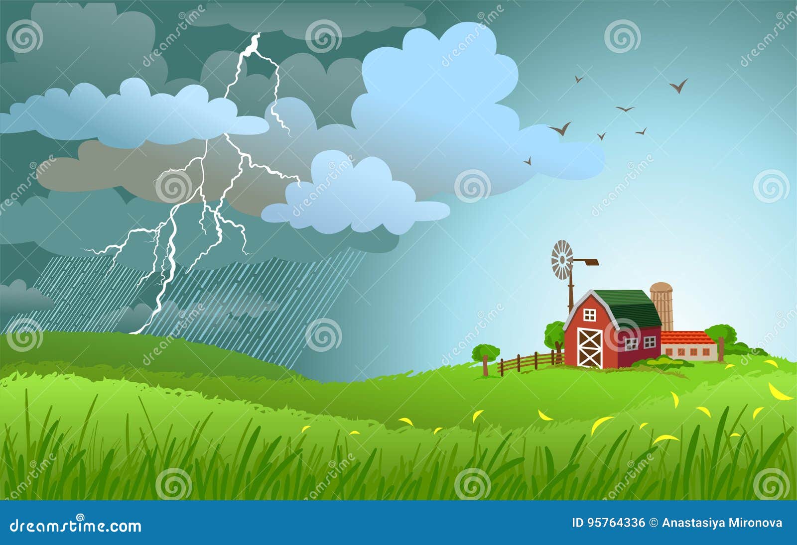 Rain is coming stock vector. Illustration of blue, cloud 95764336