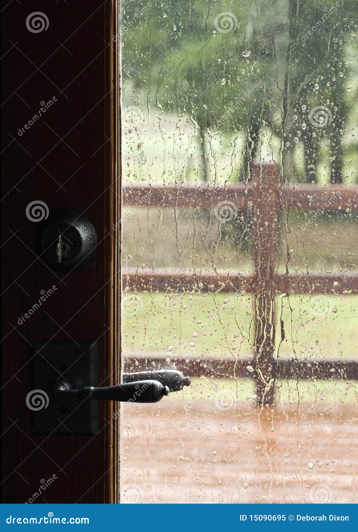 Rain through the Door Window Stock Image Image of nature, handle 15090695