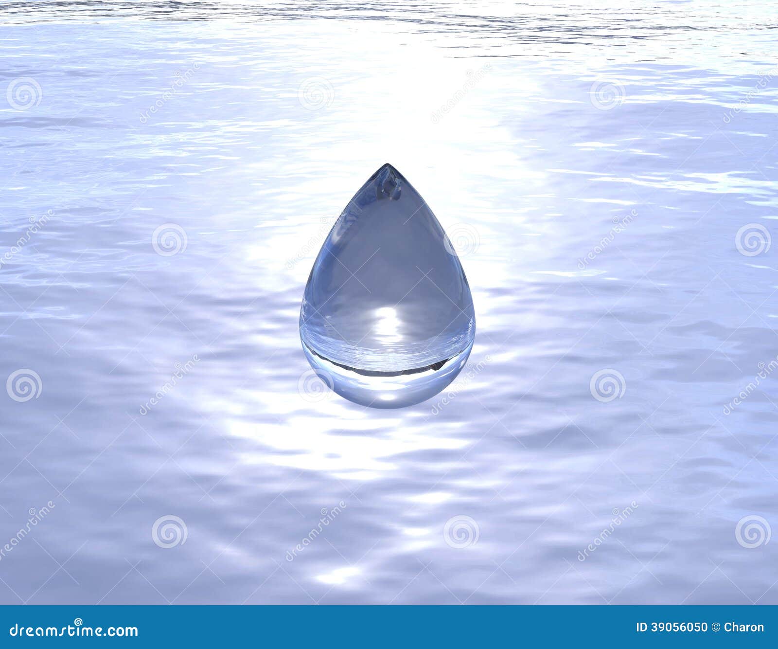 Water Drop Clear Blue Ocean Background Stock Photo - Image of drop