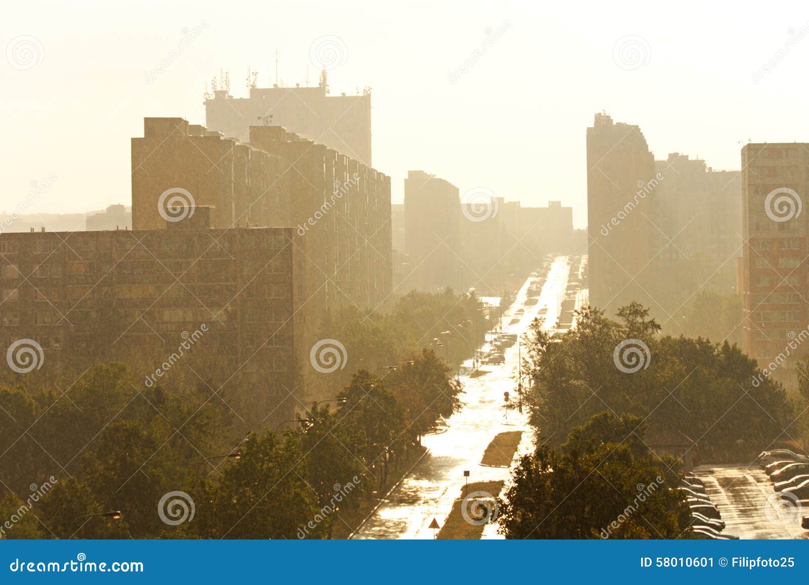 Rain on the estate stock image. Image of high, enterprise 58010601