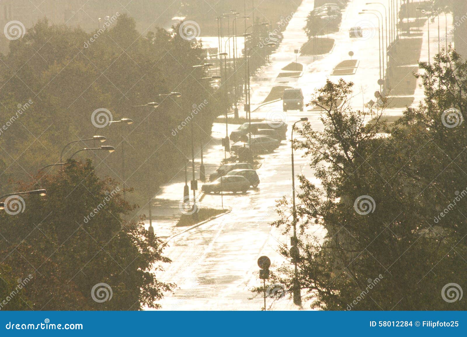 Rain on the estate stock photo. Image of perspective 58012284