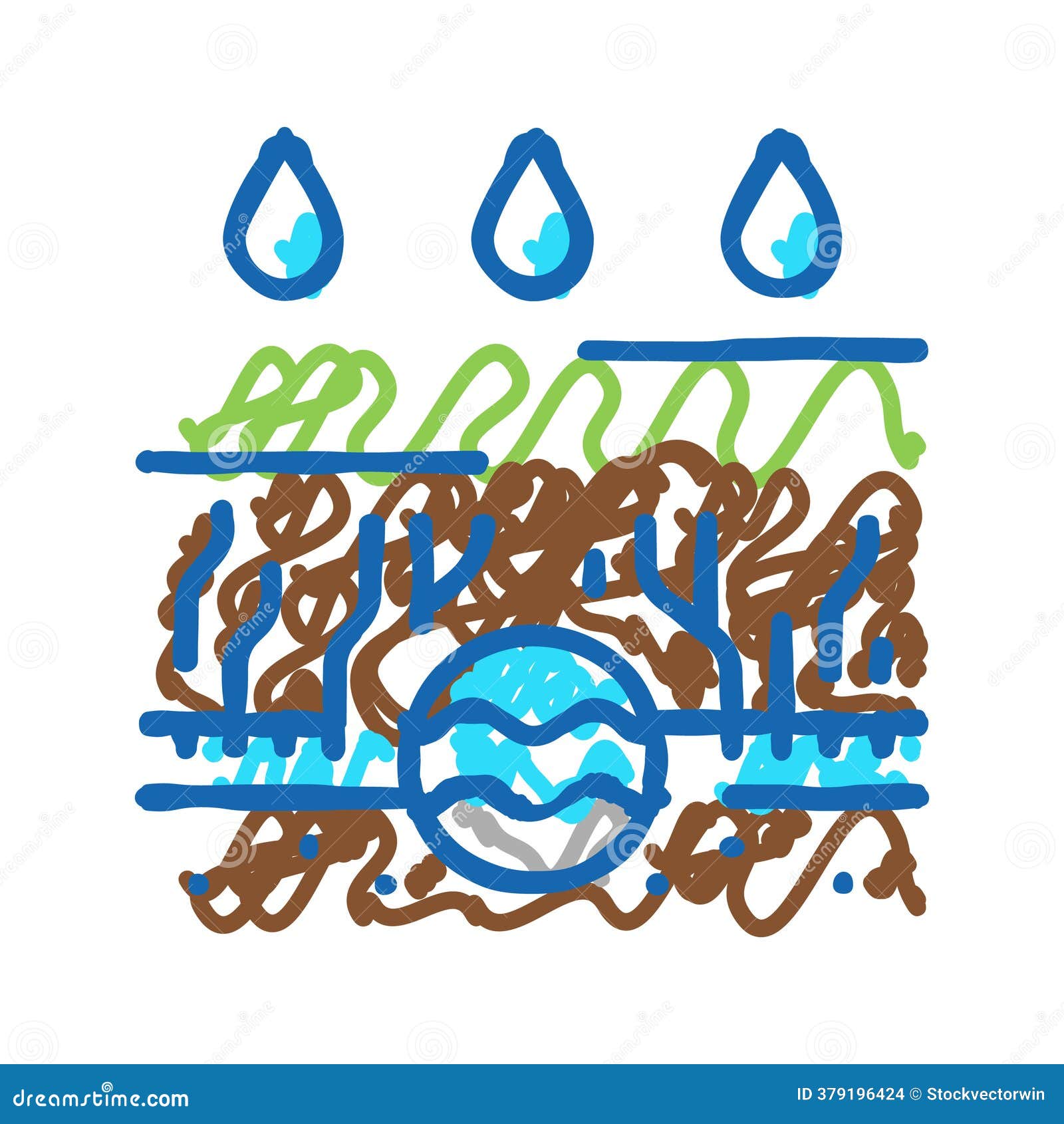Rain Gutter Drainage System Icon Doodle Illustration | CartoonDealer ...
