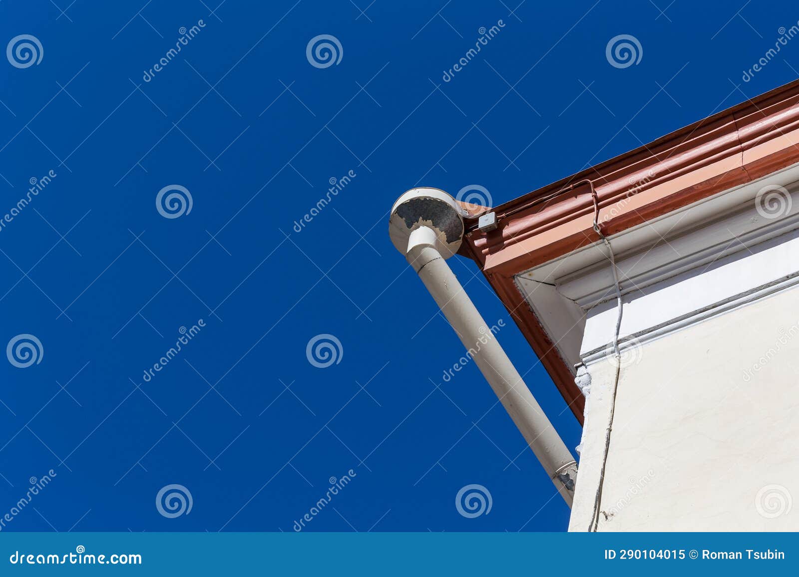 Rain gutters on old home stock image. Image of house 290104015