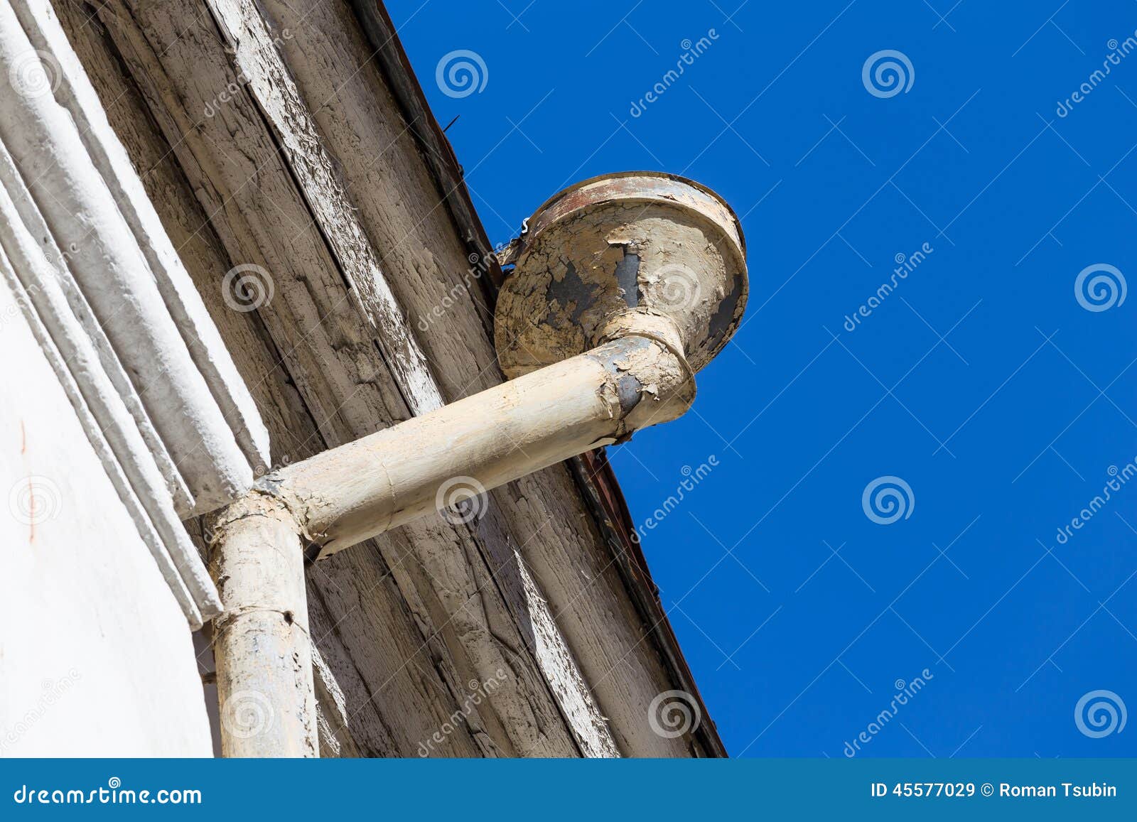 Rain gutters on old home stock image. Image of house 45577029