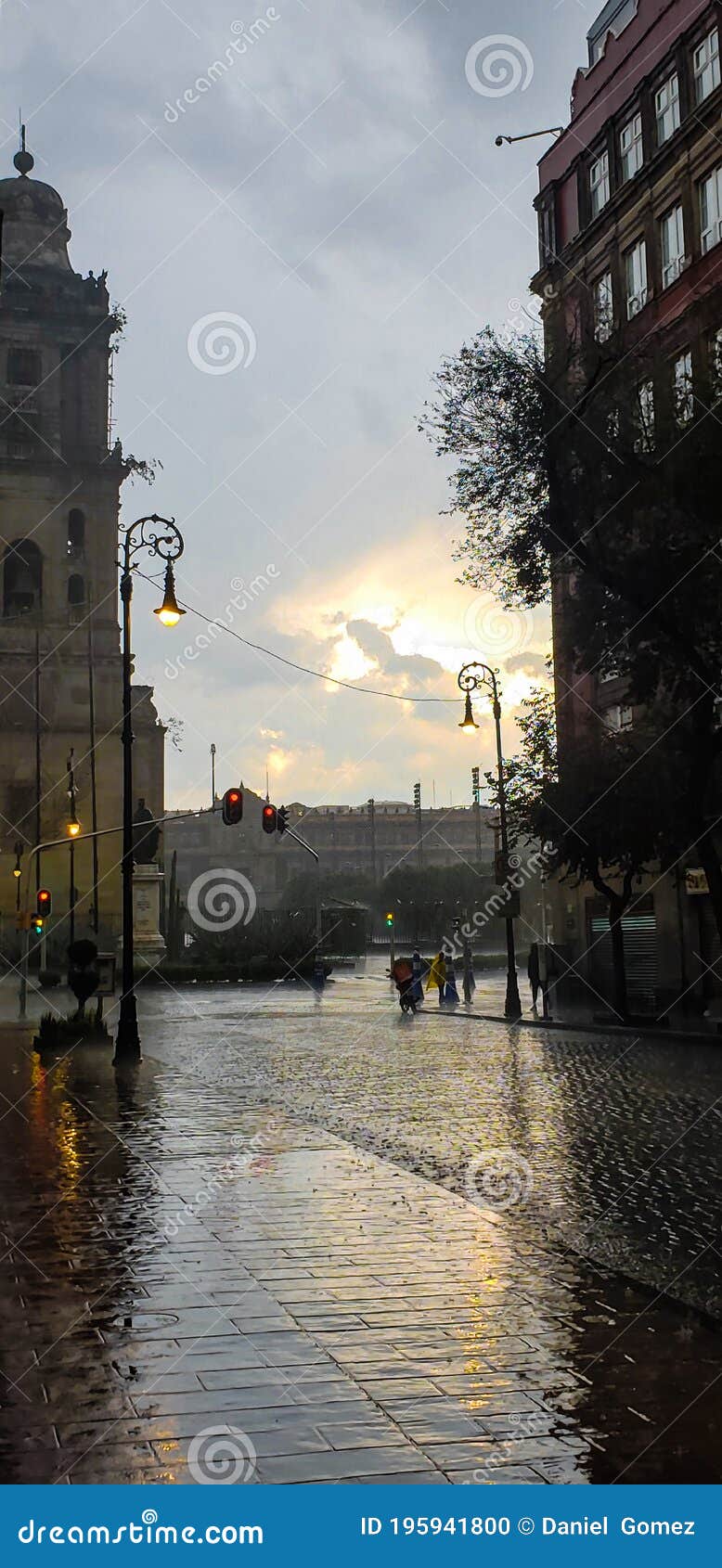 Rain in the Historic Center Street in Mexico Editorial Image Image of metropolitan, late
